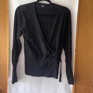 Black silk blend sweater